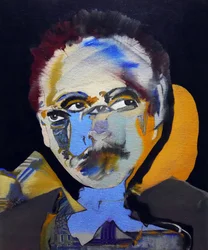 50 významných spisovatelů historie : Tennessee Williams, 2015 (olej a akryl na plátně)
