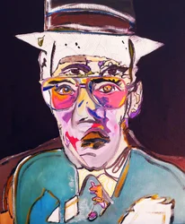 50 významných spisovatelů v historii : William S. Burroughs, 2015 (olej a akryl na plátně)