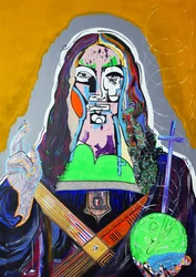 Surpeinture : Salvator Mundi, 2020 (olej, papír a akryl na plátně)