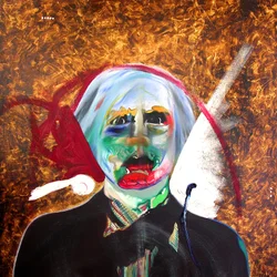 Surportrét : Andy Warhol  Sébastien, 2005 (olej a zlaté listy na plátně)
