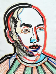 Surportrét : Isamu Noguchi 1, 2022 (akryl na papíře)