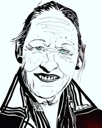 Surportrét : Joséphine Bacon 1, 2021 (akryl na papíře)