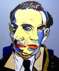 Surportrét : Louis-Ferdinand Céline, 2023 (olej na dřevěné desce)