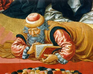 Arabský filozof Averroes, detail z Triumfu svatého Tomáše Akvinského