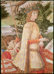 Průvod Tří králů, průvod vedený Lorenzem Nádherným v podobě mudrce Kašpara, detail Lorenza de
