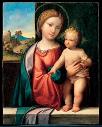 Panna s dítětem (Madona s dítětem) - Malba Benvenuta Tisi da Garofalo (Il Garolafo) (1481-1559), olej na dřevě, 47,5x37,5 cm