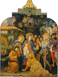 Klanění tří králů, c. 14701475.