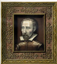 Portrét Bernarda Palissyho, který vlastnoručně vyrobil z hliněné keramiky - v „Dílo Bernarda Palissyho“ od C. Delange a C. Bornemana, Paříž