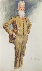 Portrét George Bernarda Shawa, kolem roku 1925 (akvarel na papíře)