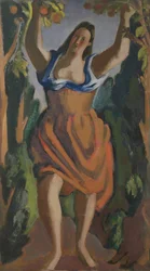 Sbírání ovoce, cca 1940 (olej na plátně)