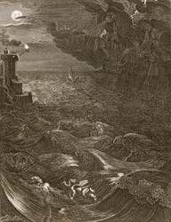 Leandr se plaví přes Hellespont za svou milenkou Hrdinkou, 1730