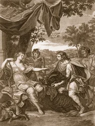 Meleager daruje Atalantě kančí hlavu, 1731