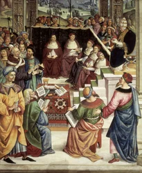 Pius II. se sešel v Mantově kvůli dietě organizované za účelem plánování křížové výpravy proti Turkům, detail Příběhů Pia II.