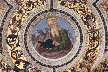Svatý Jan Evangelista, detail Čtyři evangelisty (freska