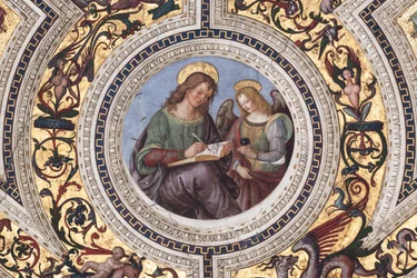 Svatý Matouš, detail Čtyř evangelistů (freska