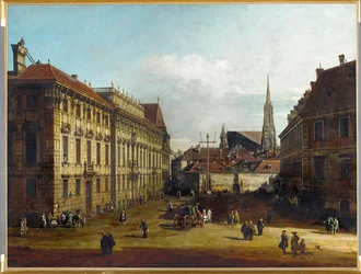 Lobkowitzplatz ve Vídni, Rakousko (olej na plátně)