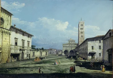 Piazza San Martino a Duomo, Lucca, kolem roku 1747 (olej na plátně)