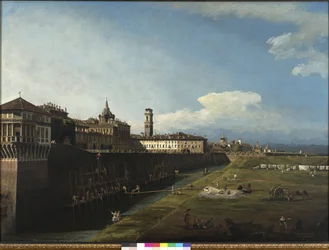Pohled na Turín ze strany Královské zahrady, 1745