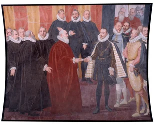 Setkání janovského dóže Giacoma Durazza Grimaldiho a Jana Rakouského (Fresco