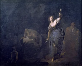 Judita s hlavou Holoferna od Bernarda Cavallina (1616-1622-1654-1656), olej na plátně