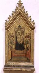 Madonna a dítě na trůnu SS. Peter and Paul and Angels (tempera on panel)