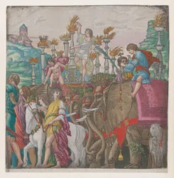 List 5: Sloni, z Triumf Julia Caesara, 1599.
