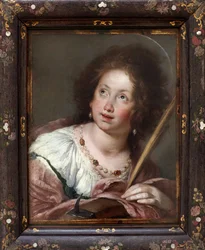 Svatá Kateřina Alexandrijská (asi 290- mučednice 307). Obraz Bernarda Strozziho, známý jako Cappucino (1581-1644), olej na plátně, před rokem 1630. Italské umění 17. století. Staatsgalerie, Stuttgart (Německo).