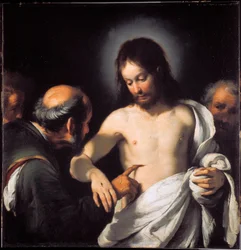 Obraz Incredulita svatého Tomáše od Bernarda Strozziho (1581-1644) Rozměr 101 x 97,5 cm Genes, Musei di Strada Nuova (dříve Palazzo Bianco)