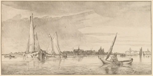 Řeka s městem, 1775.