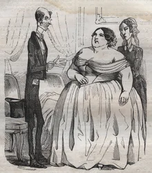 Gurmáni - obezita a hubení - rytina do „La Physiologie du gout““ od Jean Anthelme Brillat Savarin (Brillat-Savarin