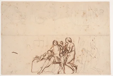 Různé návrhy včetně reliéfu „Adam a Eva“ 1838 a reliéf „Atalante“: Villa Torlonia 1837.