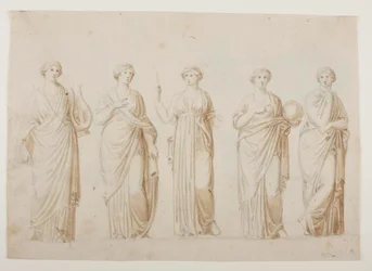 Múzy Terpsichoré, Erató, Kleió, Úranie a Polyhymnia