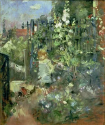 Dítě v Hollyhocks, 1881