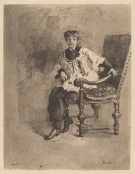 Sedící akolyta, c. 1872.