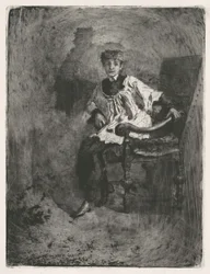Sedící akolyta, c. 1872.