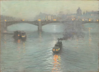 Večer na Seině, kolem roku 1888 (pastel na připraveném plátně)