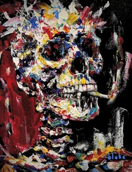 Skull With Spliff, c.2021-22 (Akryl na plátně)