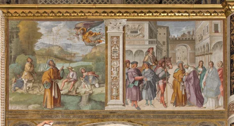 Central Nave, First North Span, Oznámení Joachimovi, Setkání svatého Joachima a sv. Anny u Zlaté brány, Boccaccio Boccaccino 1514-15