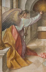 Centrální loď, Třetí severní pole, Zvěstování, Boccaccio Boccaccino 1516-17, Detail