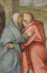 Central Nave, Third North Span, Visitation, Boccaccio Boccaccino 1516-17, Detail