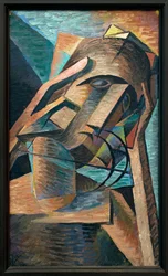 Rozjímání. Obraz Bohumila Kubisty (1884-1918), Olej na plátně 1915. České umění 20. století. Veletržní palác, Praha (Česká republika).