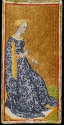 Královna holí. Tarotová karta, 1441-1444.
