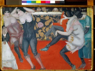 V kabaretu - Obraz Borise Dmitrijeviče Grigorjeva (1886-1939) olej na plátně (61x80 cm)