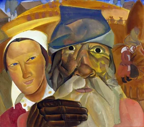 Tváře Ruska Grigorjev, Boris Dmitrijevič (1886-1939). Kvaš na papíře, rozměr: 50,5x56,5