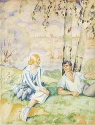 Jaro na břehu řeky, 1927