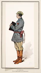 Komisař z Dějin Sovětů, hospoda. 1922 (barevné lito)