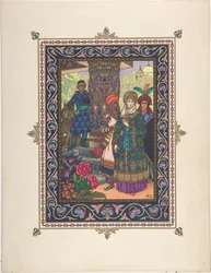 Ilustrace k Pohádce Ivana Careviče, Pták Ohnivák a Šedý vlk, c. 1925