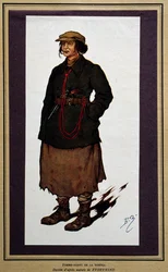 Rusko: agentka ruské revoluční čeky. Kresba Boris Zvorykine (1872-1935)
