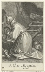 Svatý Eliáš z Cesareje jako poustevník S. Elias Aegyptius (titul na předmětu) Hermits (název série) Sacra eremvs ascetarvm (název série)
