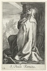 Svatá Paula Římská jako poustevnice S. Paula Romana (titul na předmětu) Hermitesses (název série) Sacra Eremus Ascetriarum (název série)